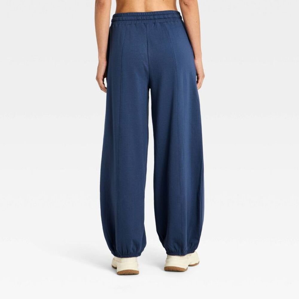 Women's Active Lightweight Fleece Balloon Leg Jogger Pants - JoyLab Blue M - Picture 2 of 3